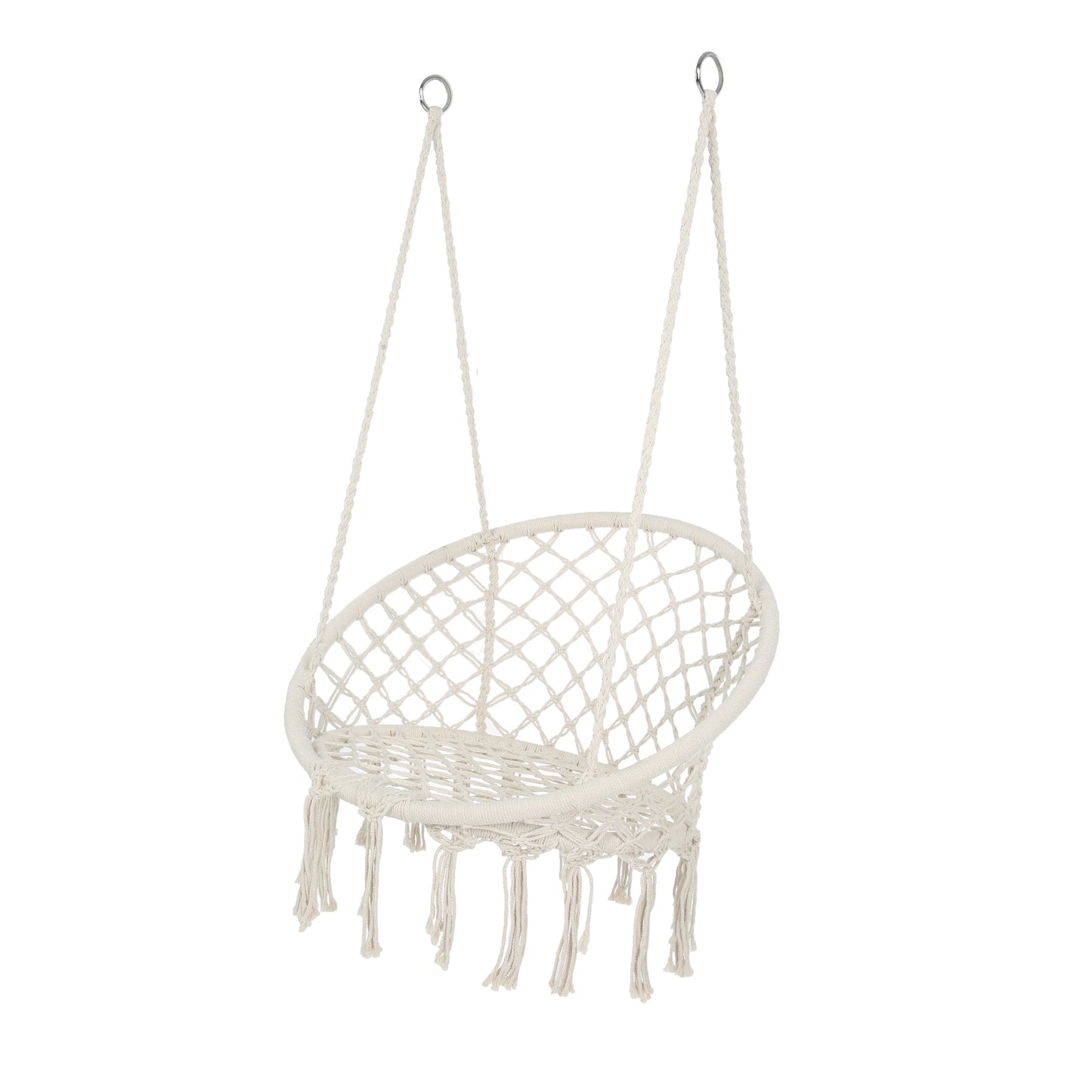Macrame Hanging Hammock Chair, Cotton Rope Swing for Indoor and