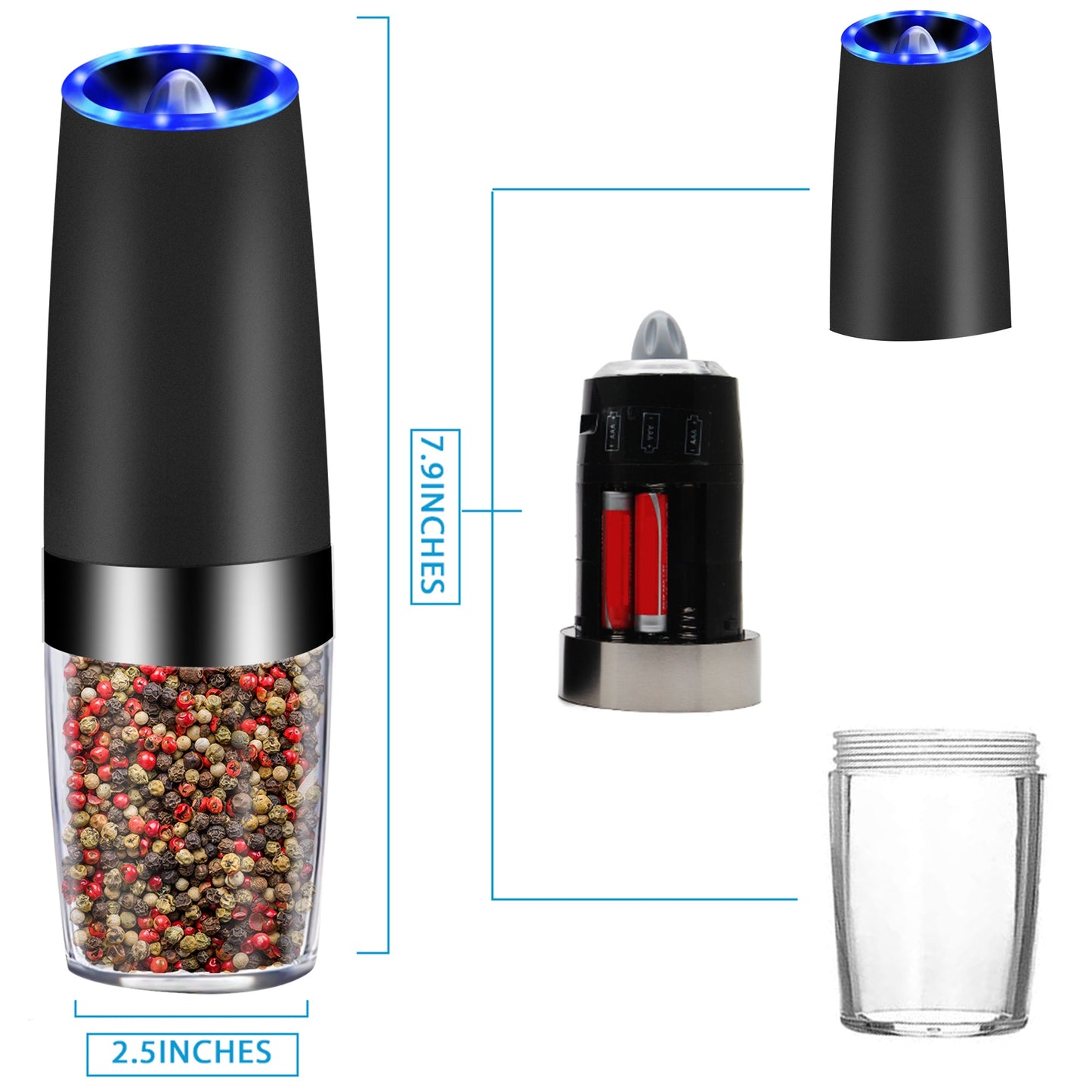 Electric Gravity Pepper Grinder