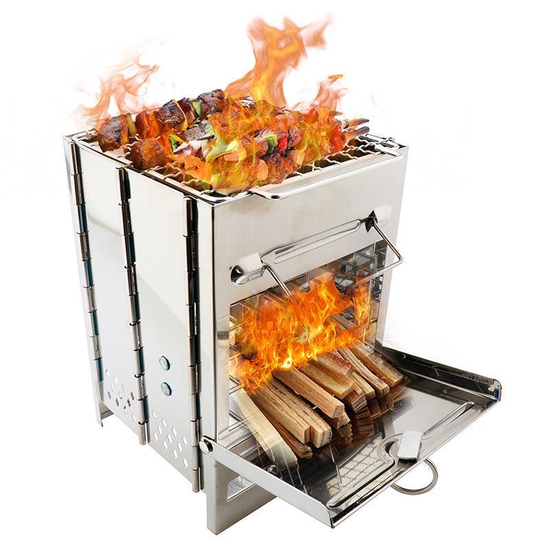 Square Stainless Steel Wood Stove