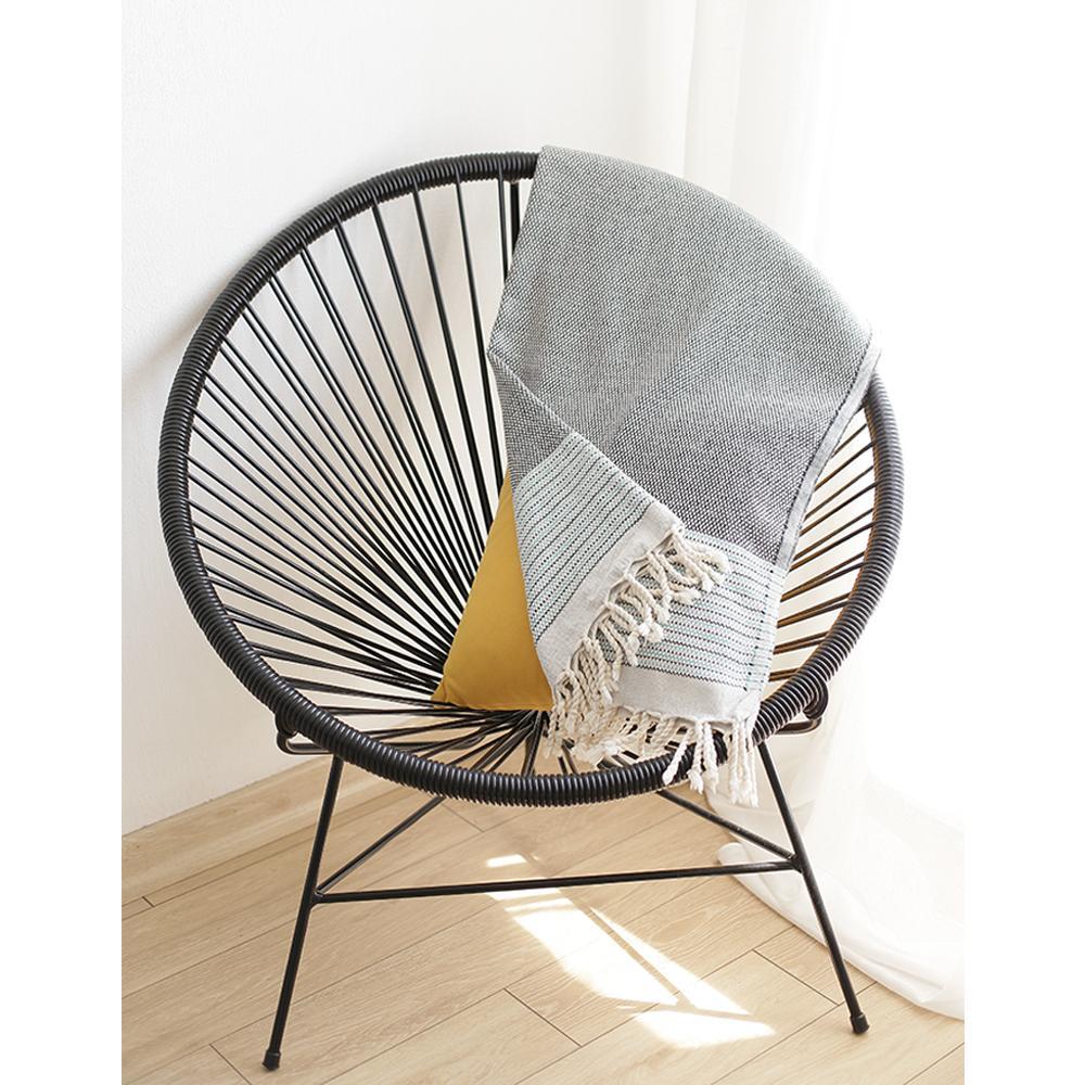 Grey Blue Striped Turkish Towel