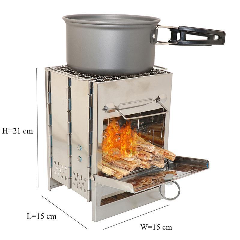 Square Stainless Steel Wood Stove