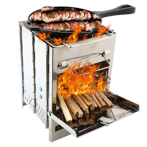 Square Stainless Steel Wood Stove