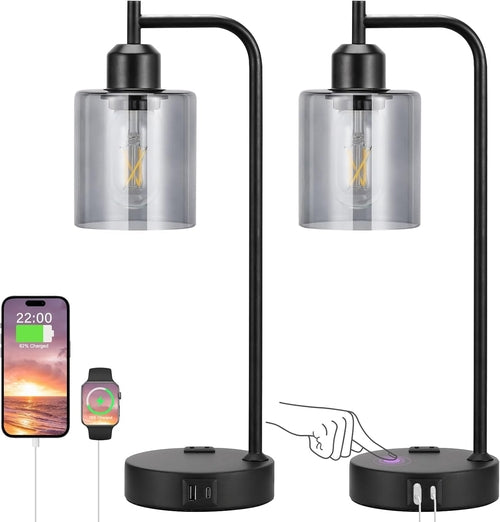 Industrial Touch Bedroom Lamps 2 Set
