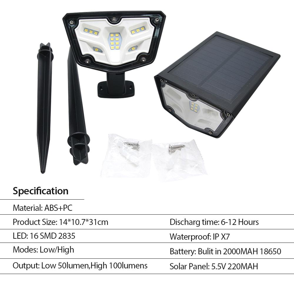 2-Pack Solar Landscape Spotlights