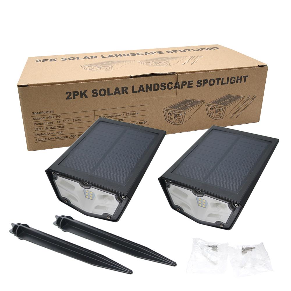 2-Pack Solar Landscape Spotlights
