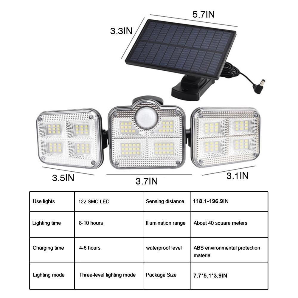 122 LED Solar Sensor Light