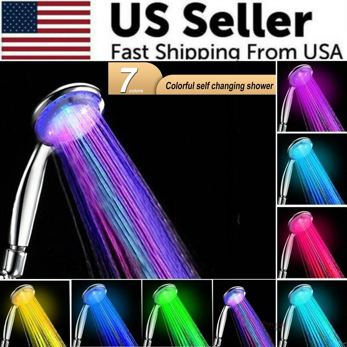 7-Color LED Shower Head