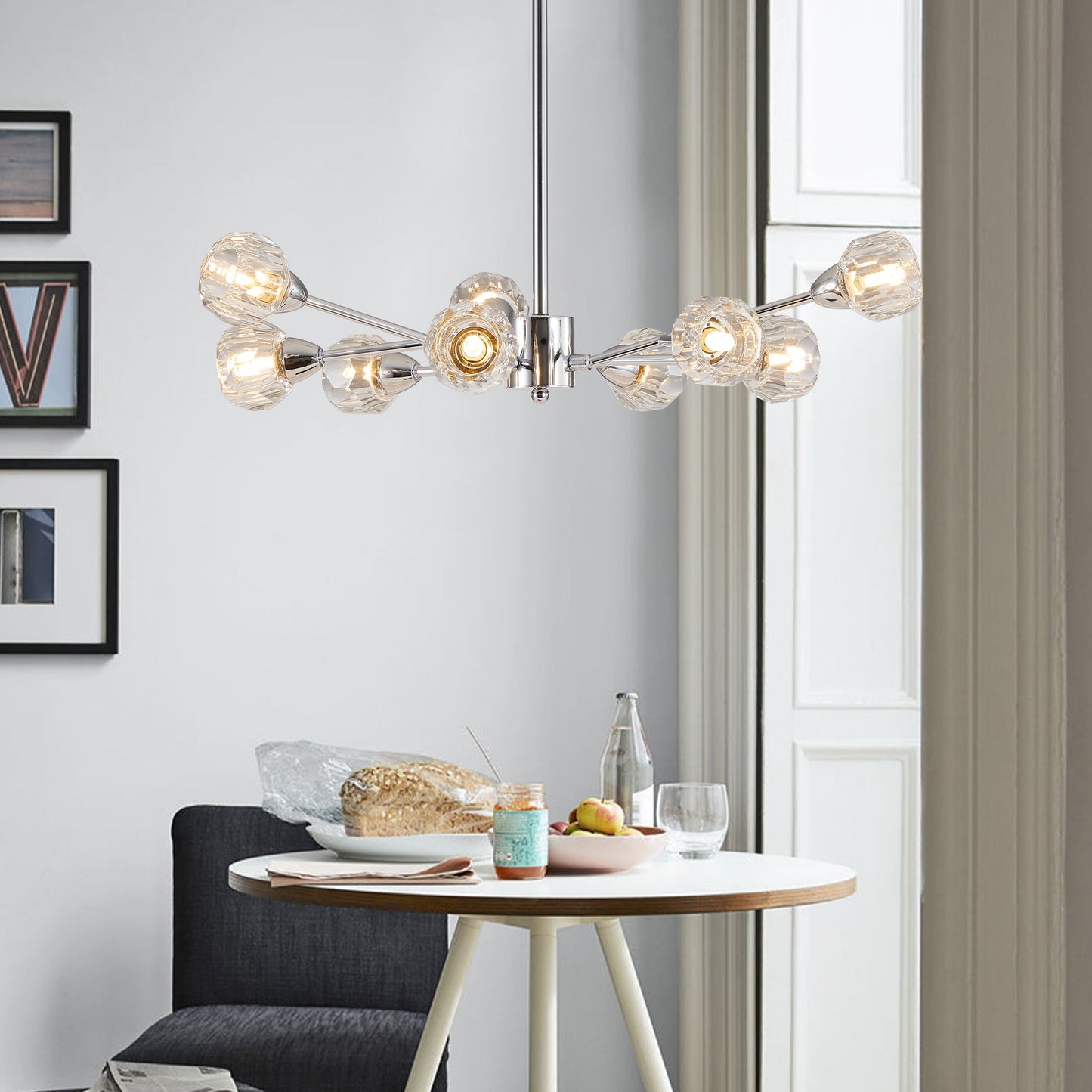 Modern 9-Light Crystal Chandelier