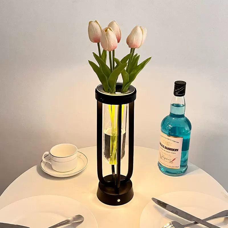 Bronze Glass Vase Lamp