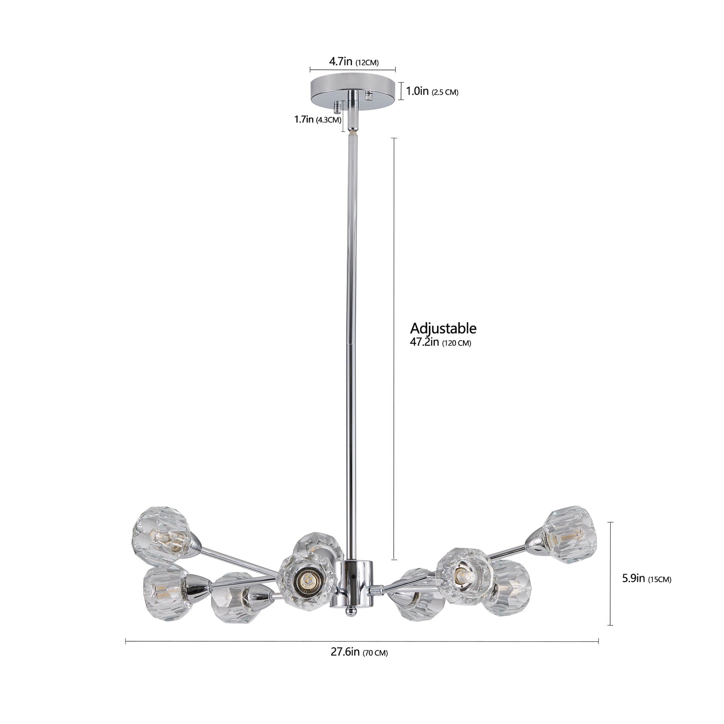 Modern 9-Light Crystal Chandelier