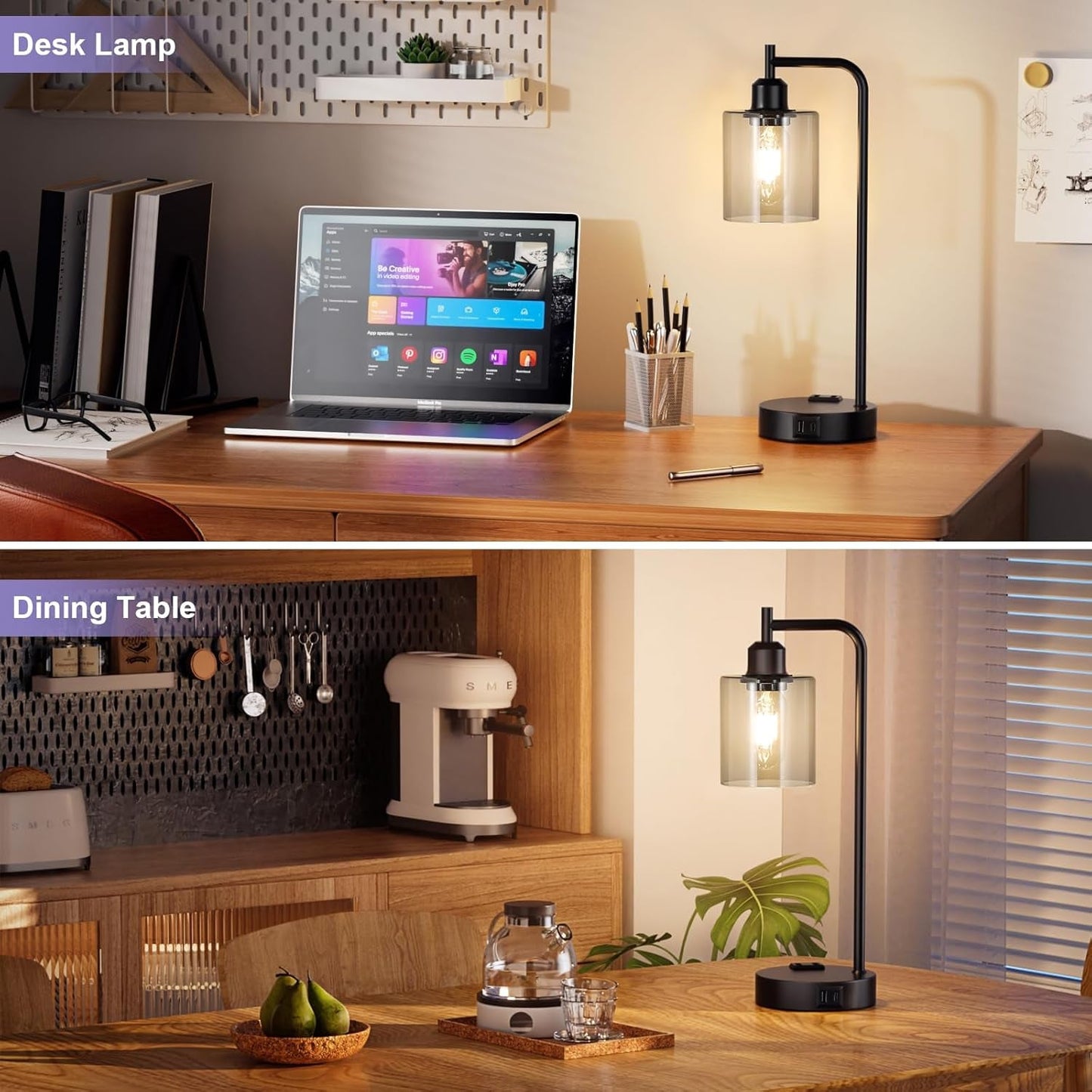 Industrial Touch Bedroom Lamps 2 Set
