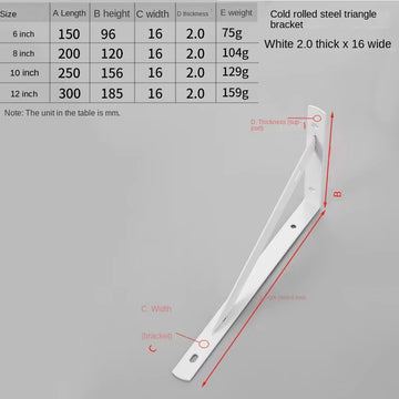 Triangle Storage Bracket Stainless Steel Bracket Thickened Wall Load-Bearing Fixed Right Angle Baffle Bracket Support Tripod