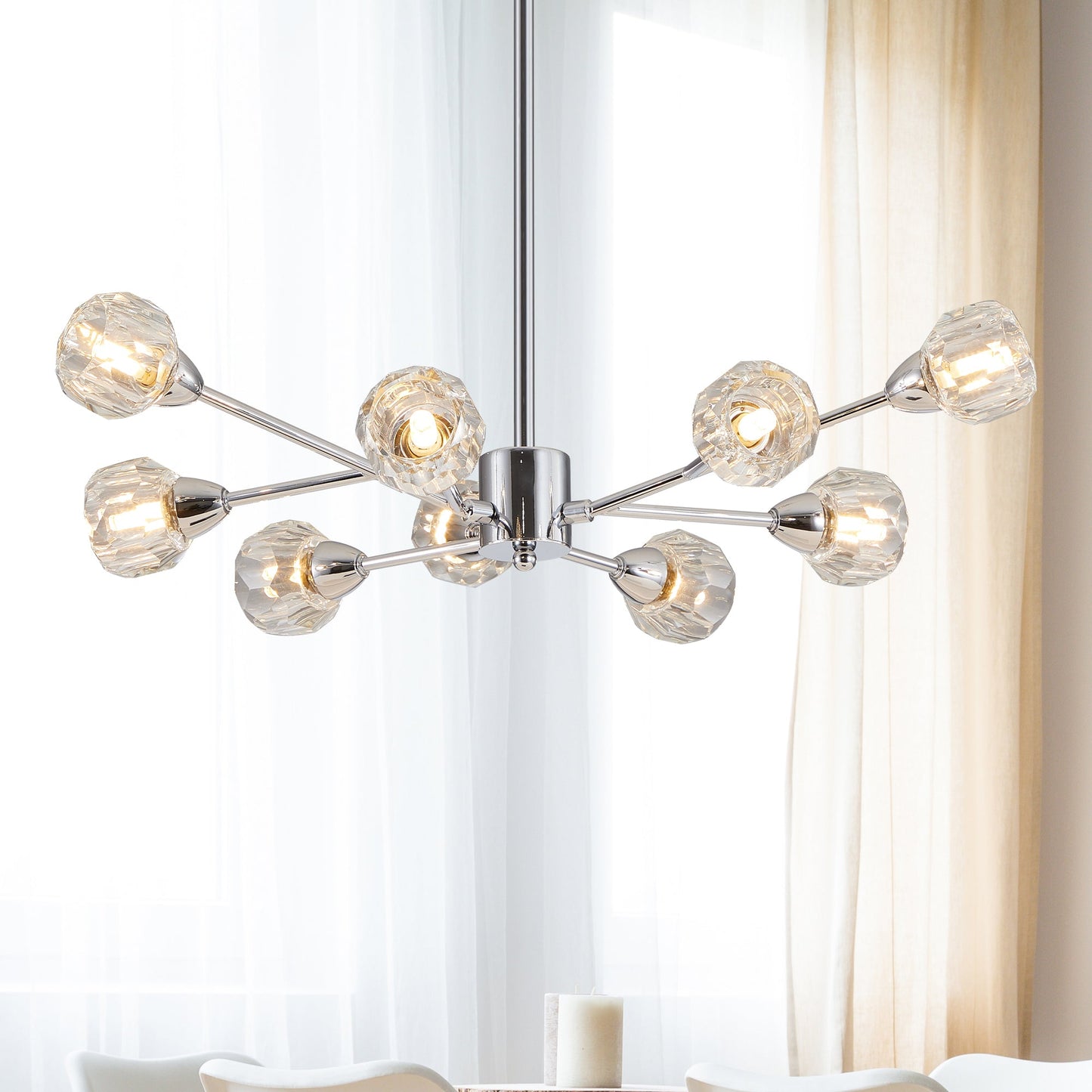 Modern 9-Light Crystal Chandelier