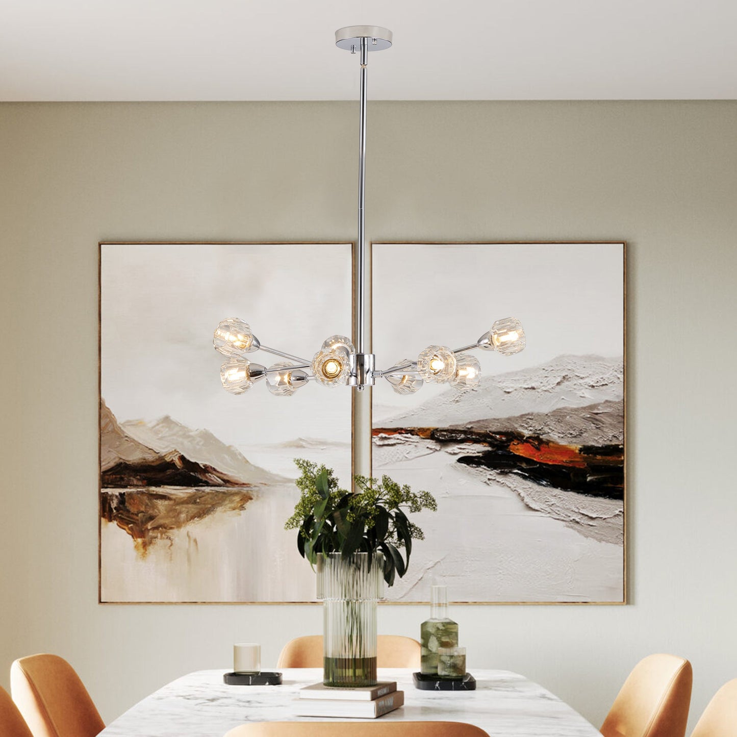 Modern 9-Light Crystal Chandelier