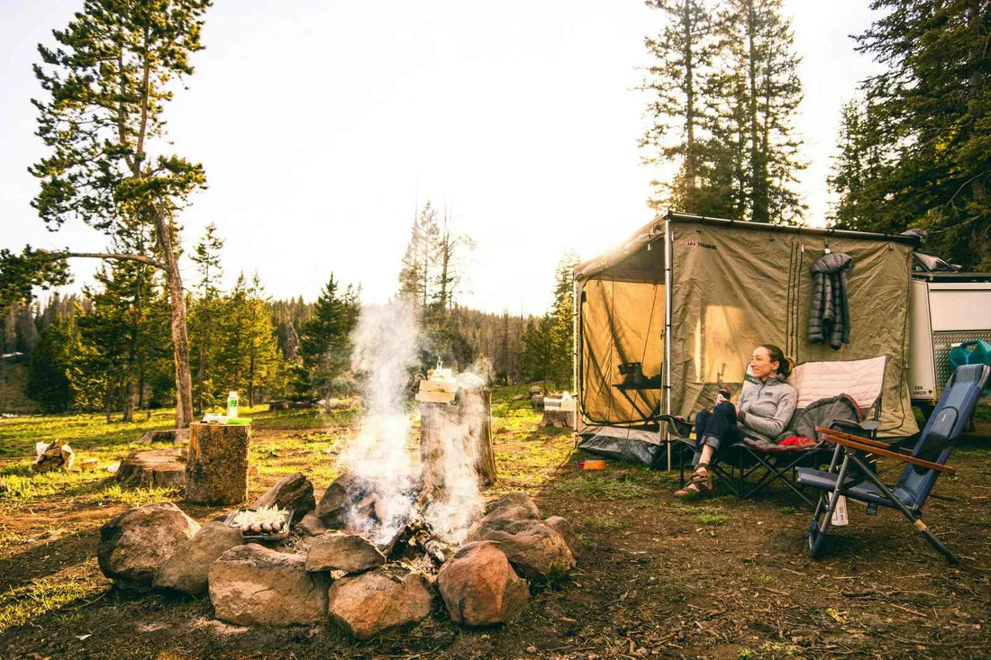 Family enjoying nature Camping