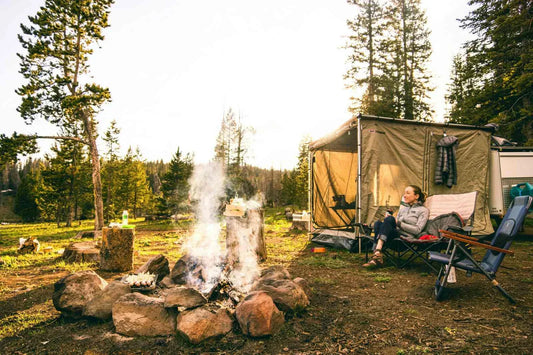 Family enjoying nature Camping