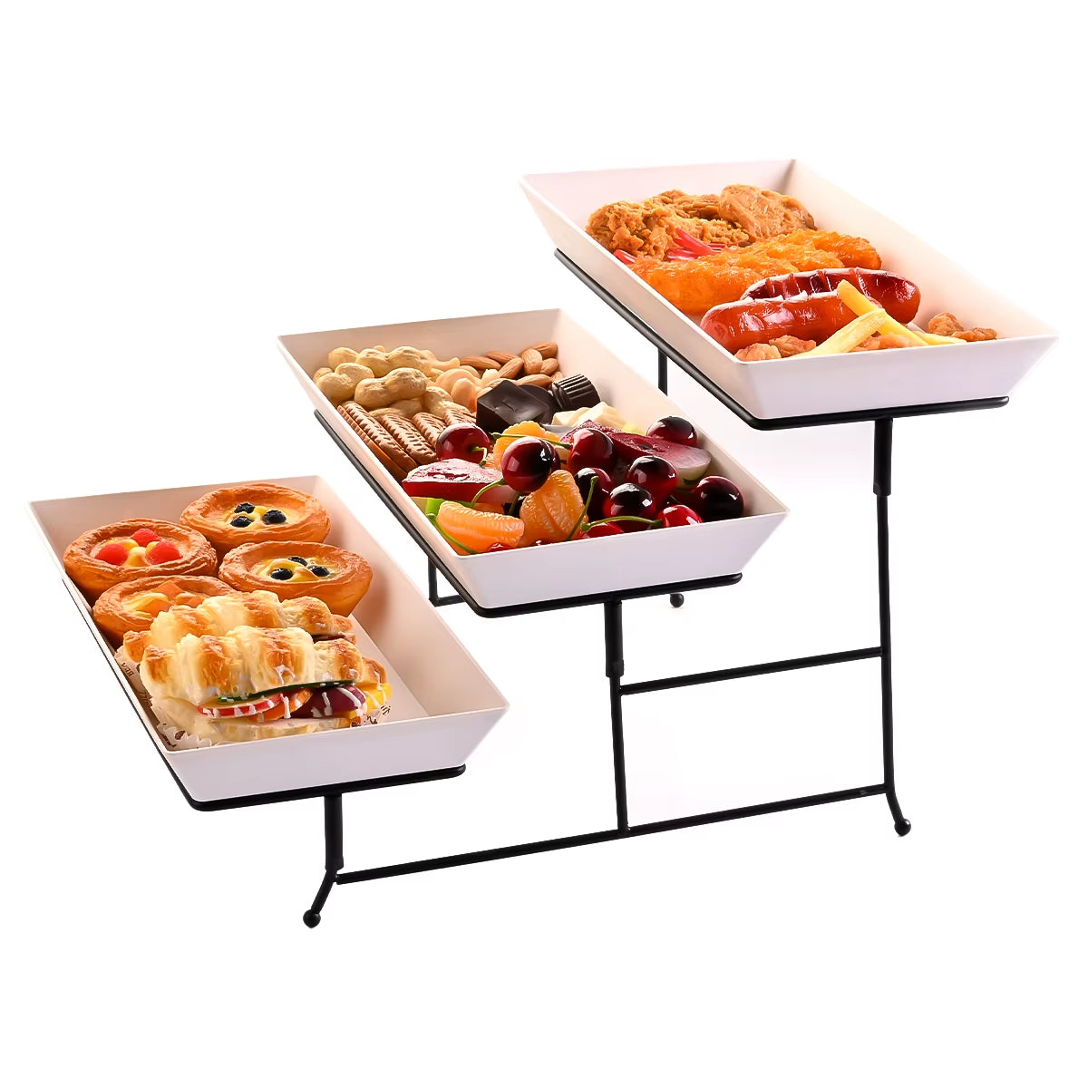 1PCS Three Layer Fruit Tray Rack Buffet Table Cold Plate Creative Fruit Tray Rack Cake Sweet Snacks Fruit Tray Food Display Rack