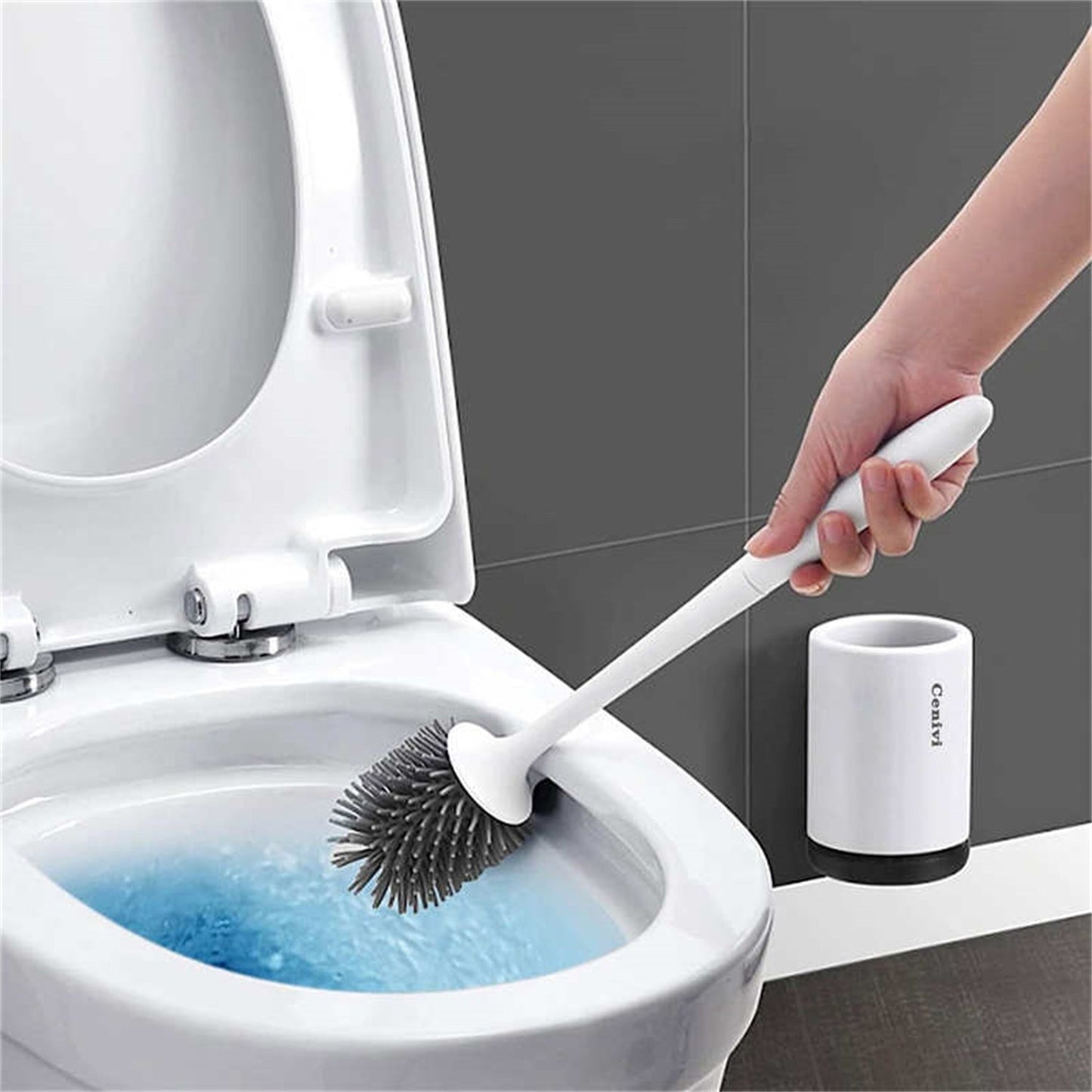 Modern Silicone Toilet Brush Set
