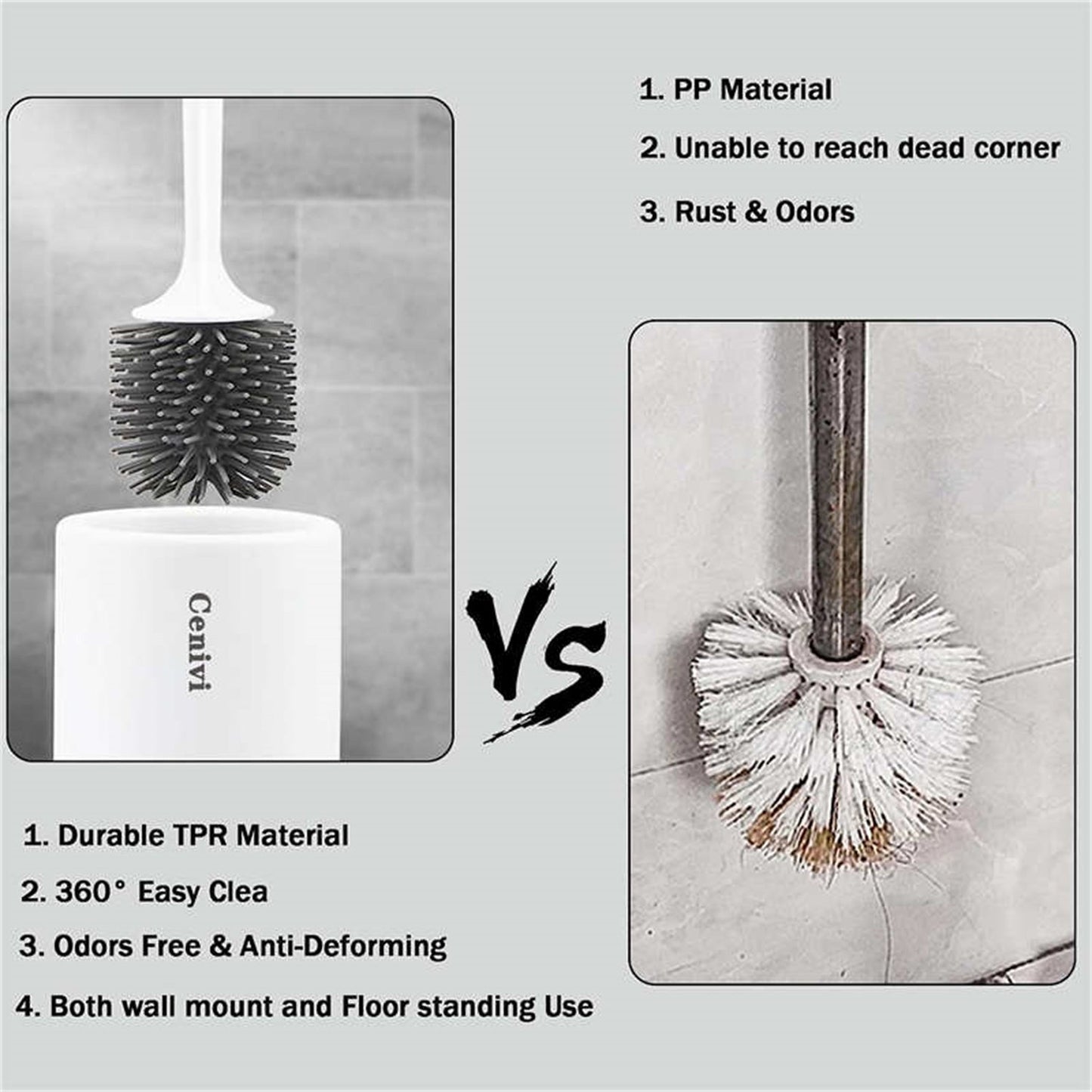 Modern Silicone Toilet Brush Set