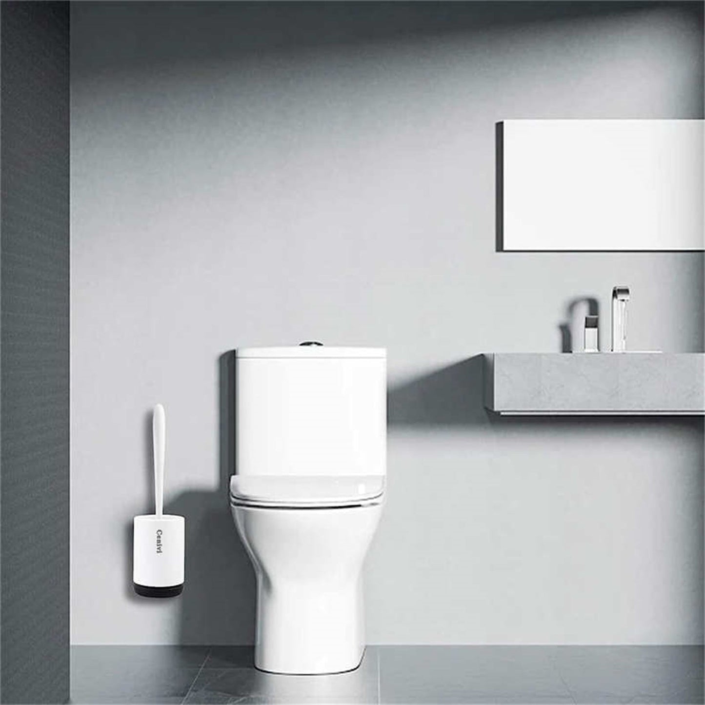 Modern Silicone Toilet Brush Set