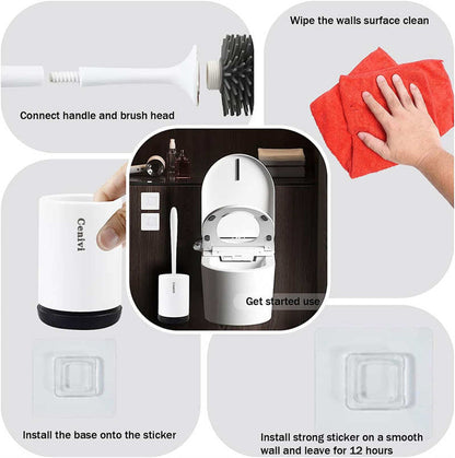 Modern Silicone Toilet Brush Set
