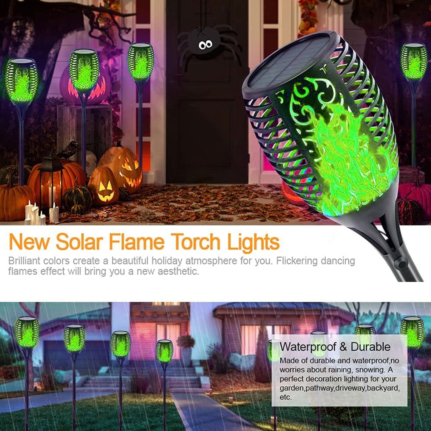 2 Pack Solar Torch Lights