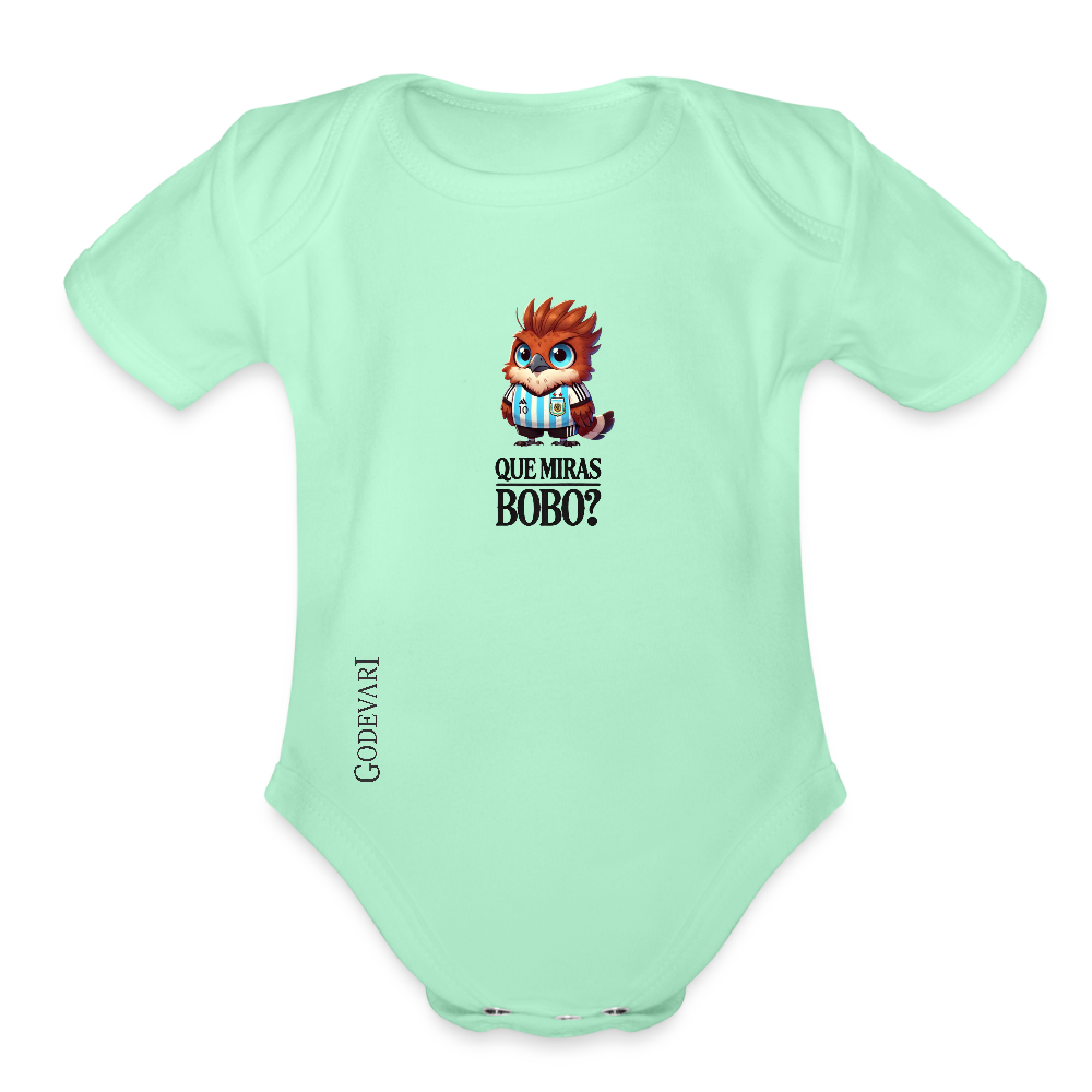 Argentina | Que Miras Bobo? | Organic Baby Onesie - light mint