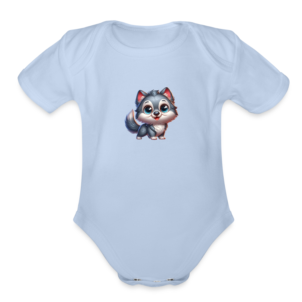 Wolfy | Organic Baby Onesie - sky