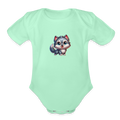 Wolfy | Organic Baby Onesie - light mint