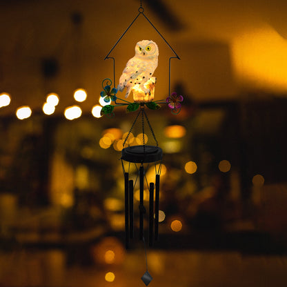 Solar Owl Wind Chime Light