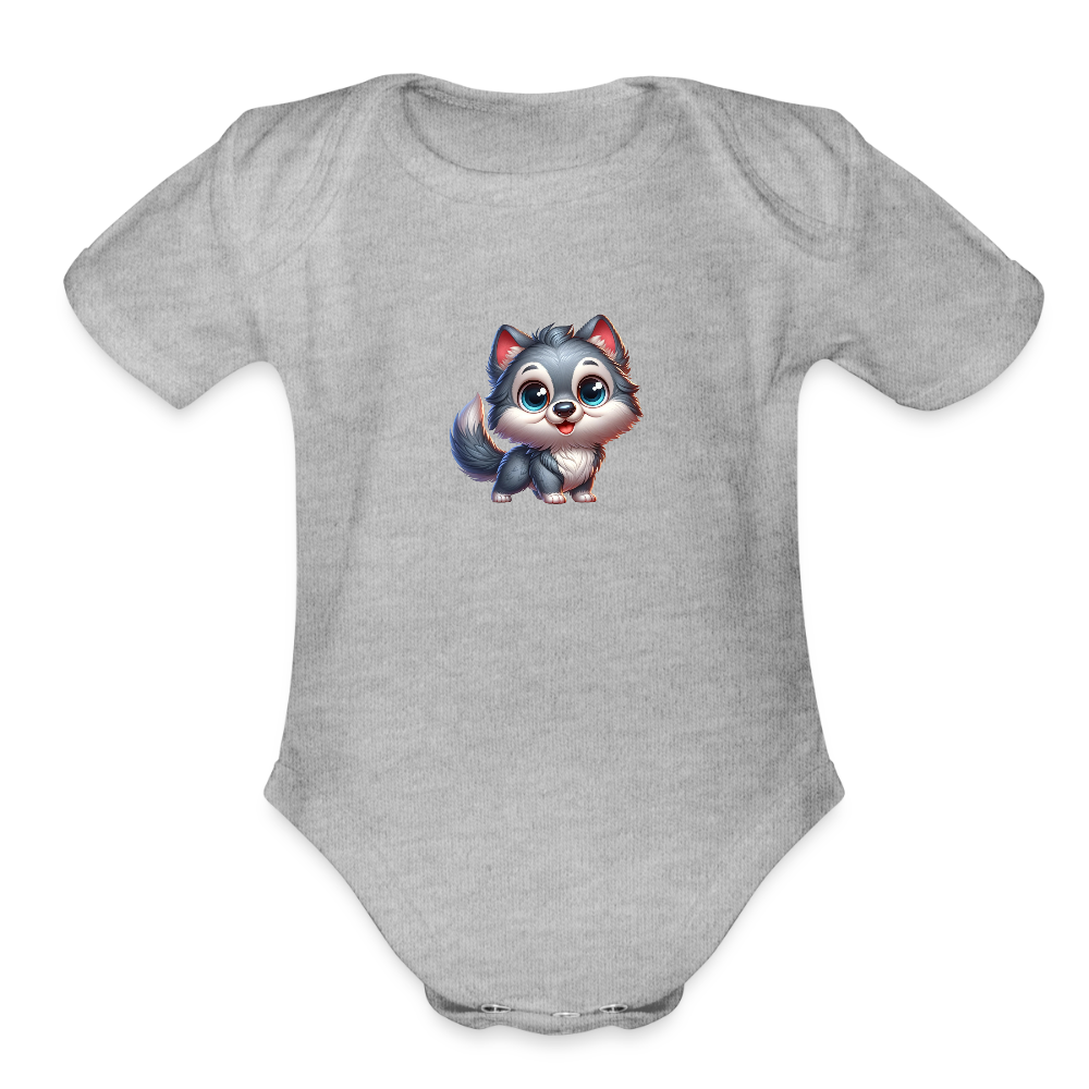 Wolfy | Organic Baby Onesie - heather grey