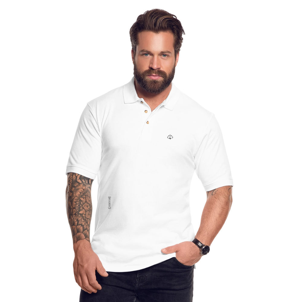 Godevari | Men's Pique Polo Shirt - white