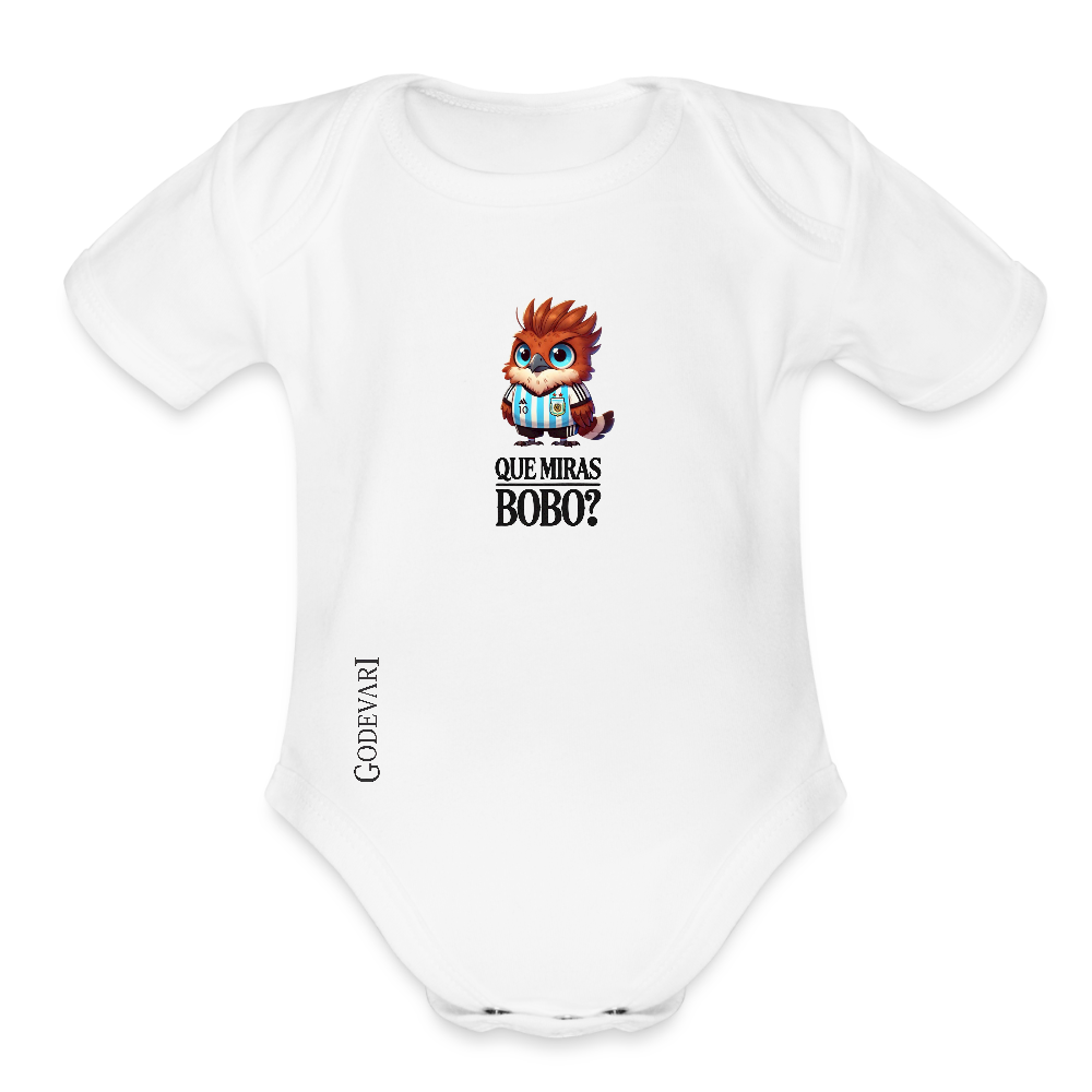 Argentina | Que Miras Bobo? | Organic Baby Onesie - white
