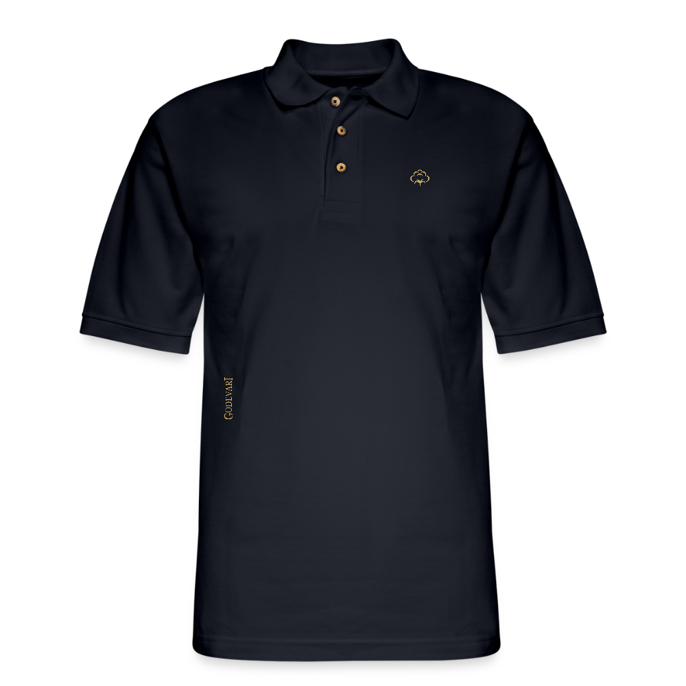 Godevari | Men's Pique Polo Shirt - midnight navy