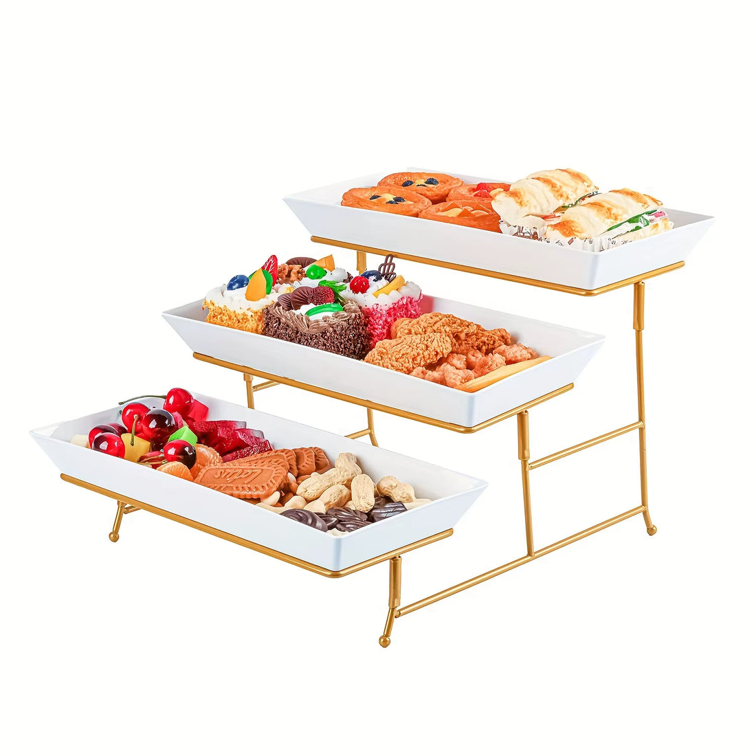 1PCS Three Layer Fruit Tray Rack Buffet Table Cold Plate Creative Fruit Tray Rack Cake Sweet Snacks Fruit Tray Food Display Rack