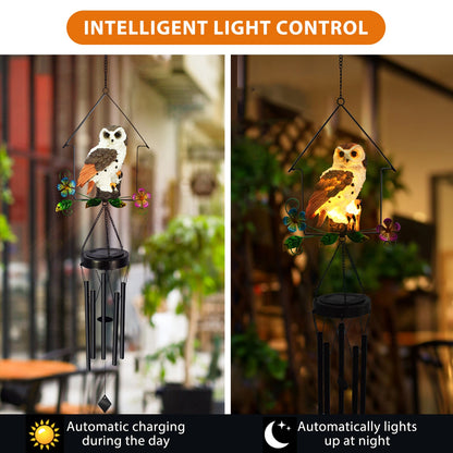 Solar Owl Wind Chime Light