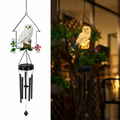 Solar Owl Wind Chime Light