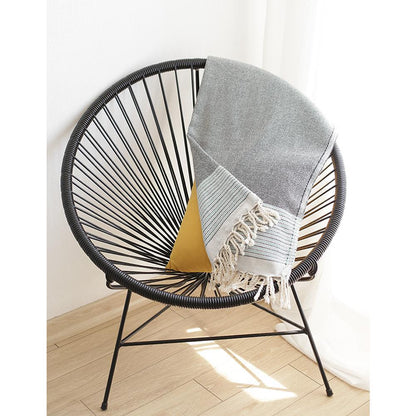 Grey Blue Striped Turkish Towel