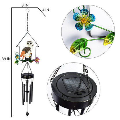 Solar Owl Wind Chime Light