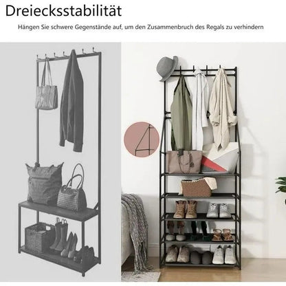 5-Tier Black Shoe Rack