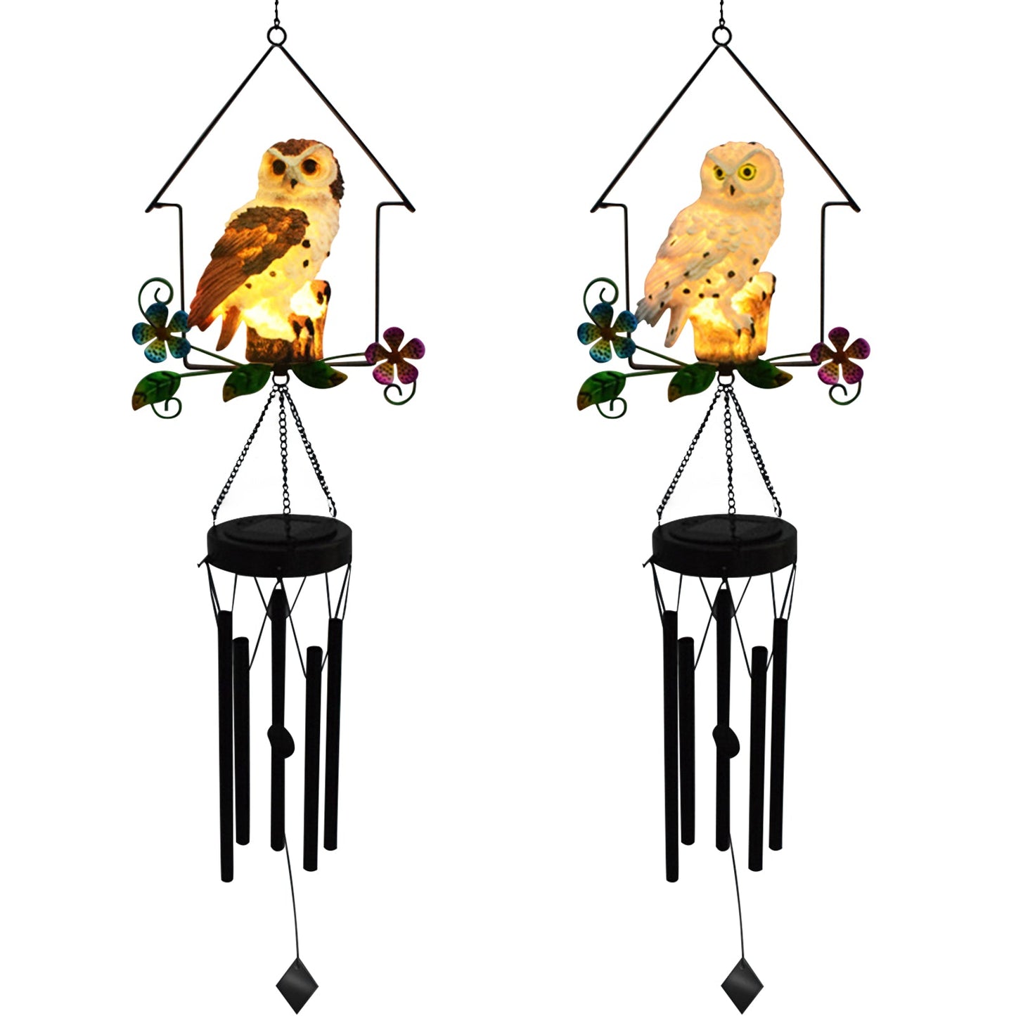 Solar Owl Wind Chime Light