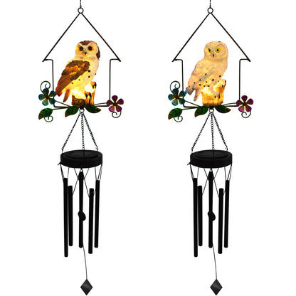 Solar Owl Wind Chime Light