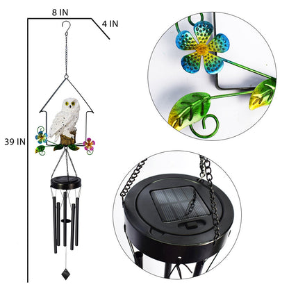 Solar Owl Wind Chime Light