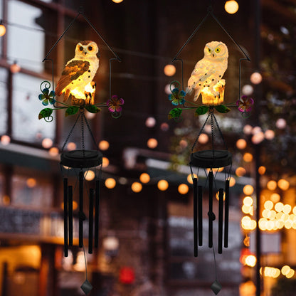 Solar Owl Wind Chime Light
