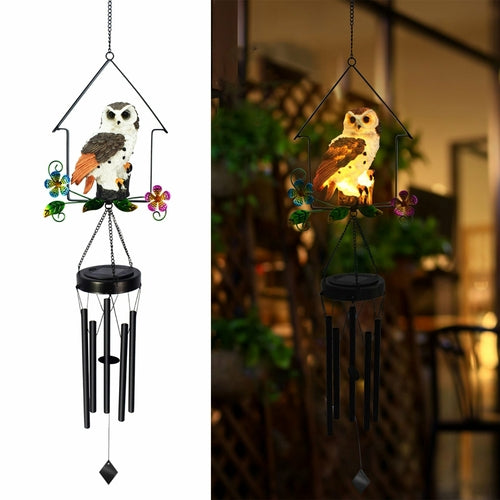 Solar Owl Wind Chime Light