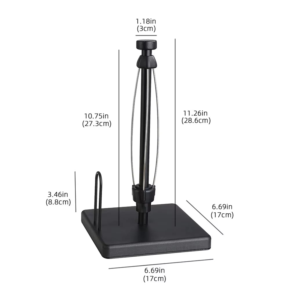Stainless Steel Paper Towel Holder with Ratchet Mechanism Paper Towel Dispenser with Weighted Base Anti-Slip Kitchen Organizer