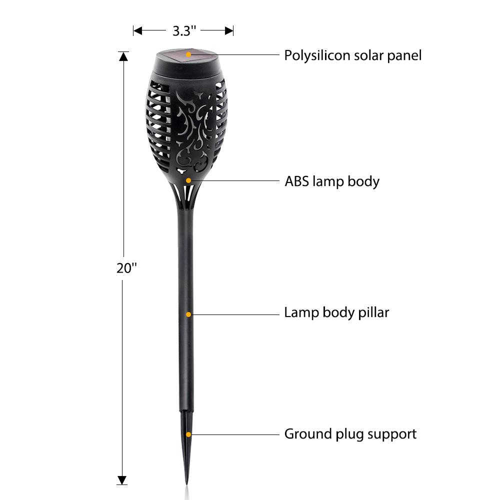 2 Pack Solar Torch Lights
