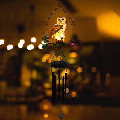 Solar Owl Wind Chime Light