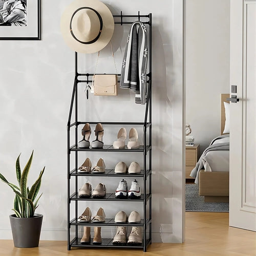 5-Tier Black Shoe Rack
