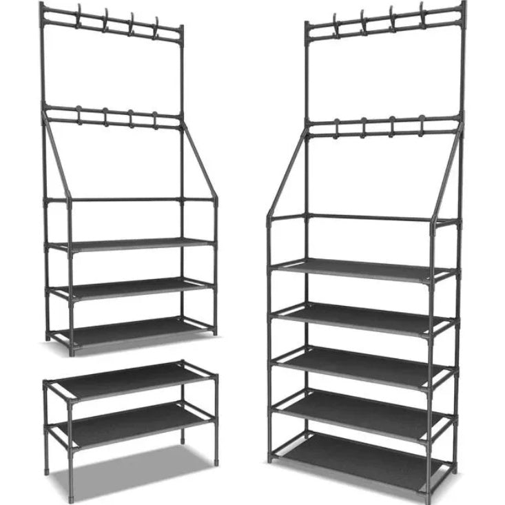 5-Tier Black Shoe Rack
